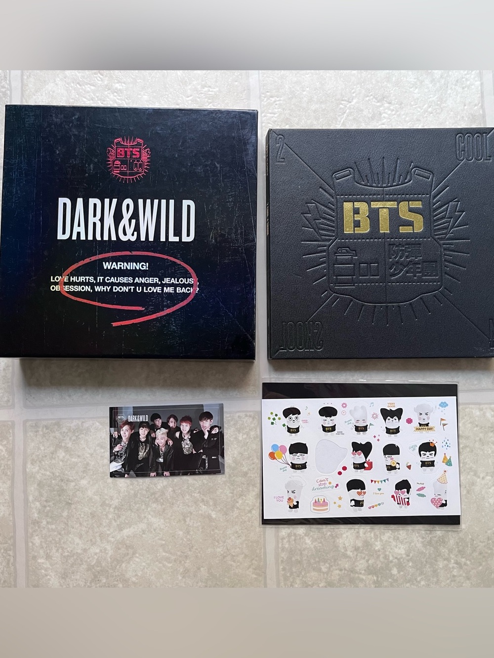BTS Dark & Wild Album Group Photocard And 2 Cool 4 Skool